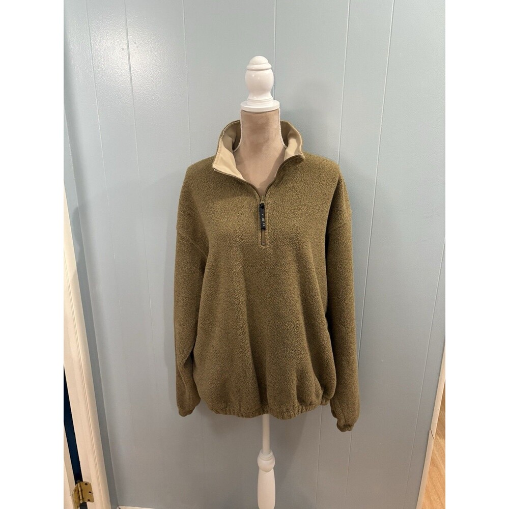 Tommy Hilfiger Golf Pullover 1/4 Zip Fleece Vintage Y2K Men’s Tan Brown Size XL